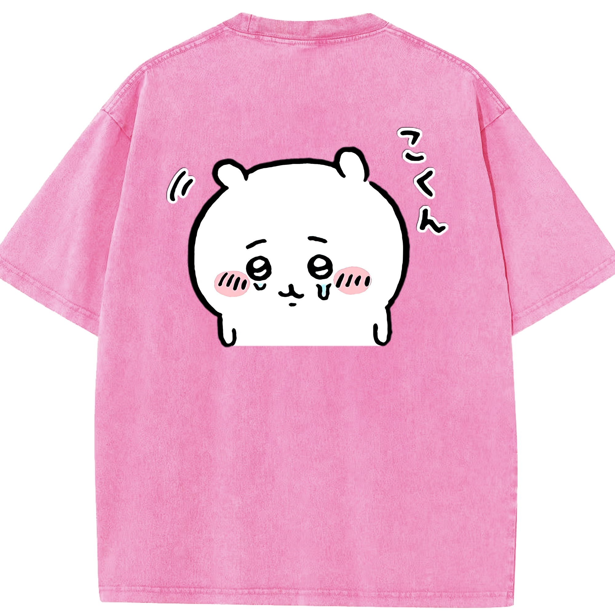 （画像用） ちいかわ ちいかわ Chii-kawa chiikawa 綿100% ヴィンテージ風 半袖Tシャツ（背面プリント）